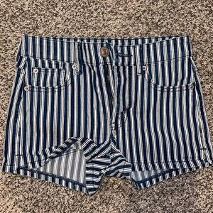 american eagle denim high rise shortie shorts